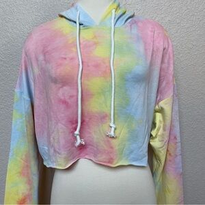 Tie dye crop hoodie